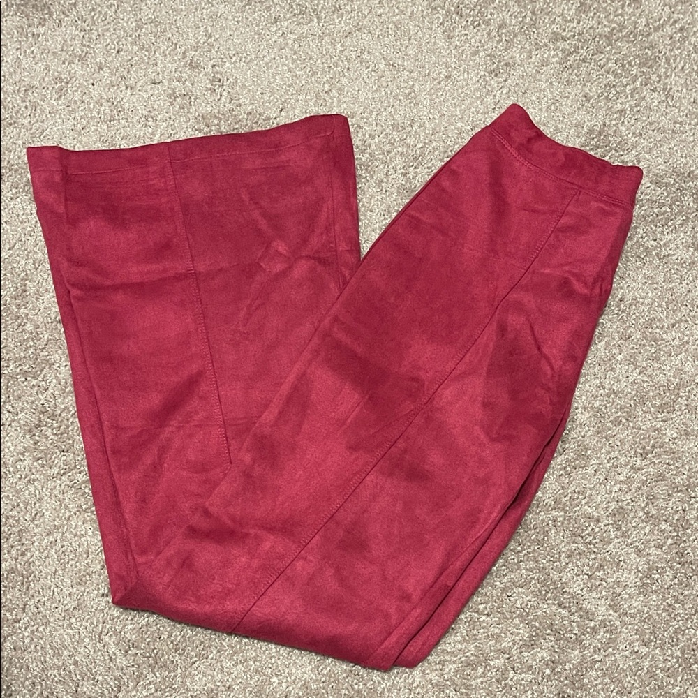 NWT Magenta Faux Suede Boot Cut Flare Pants